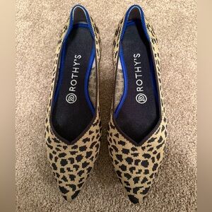Rothy's Tan and Black Leopard Flats SZ 8